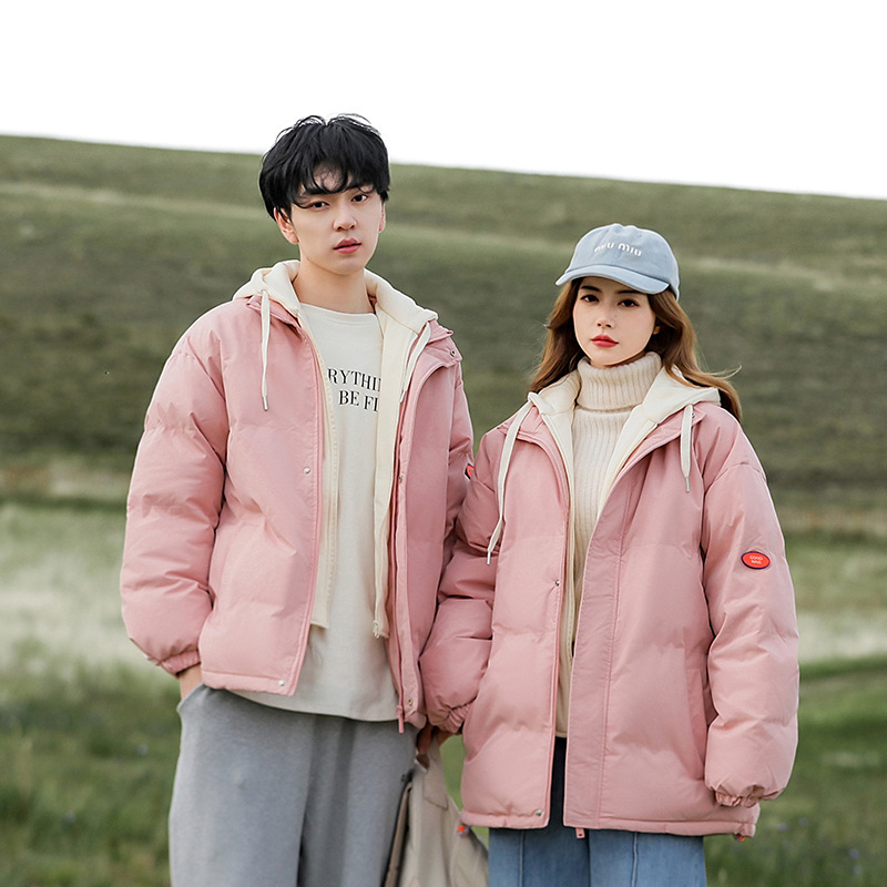 Classic fashion down men's trendy thickened fake two-piece winter cotton jacket_voghion.com