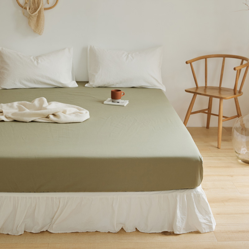 Lujo ligero 60s cama de algodón puro gaza Gongsatin 100 algodón mono cama gaza pro-piel de color sólido lana larga cubierta de colchón de algodón lavable