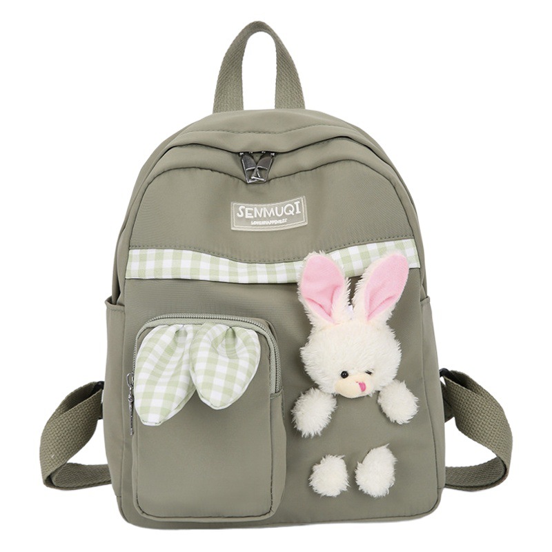 Mochila para niños de Kindergarten niños y niñas de gran capacidad mochila lindo conejito lienzo pequeña mochila bolsa de viaje moda