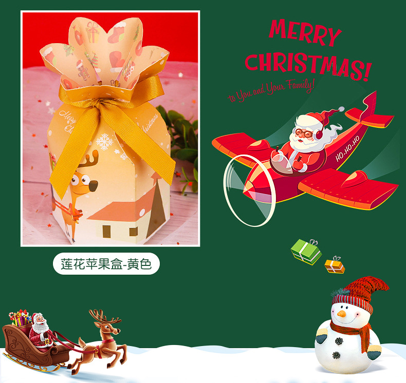 【现货包邮】圣诞苹果盒平安夜包装盒圣诞节礼品纸盒平安果创意盒详情6