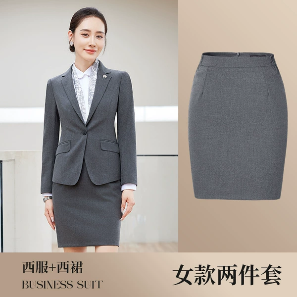 Female gray suit+skirt