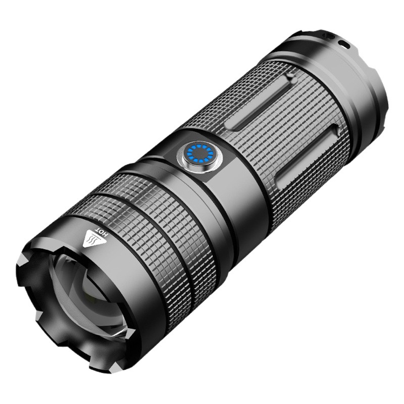 Fuerte luz Super brillante linterna de largo alcance al aire libre de carga de alta potencia de la batería recargable de Luz Portátil zoom láser blanco pistola láser