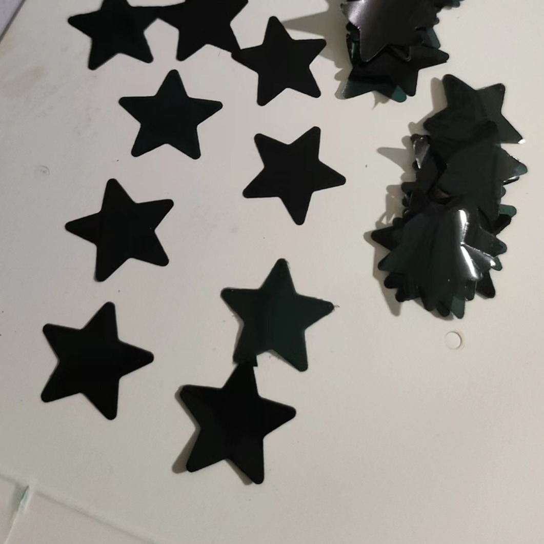 iridescent五彩亮片，珠光彩虹碎屑粉5*2cm幻彩圆片，镭射金碎片