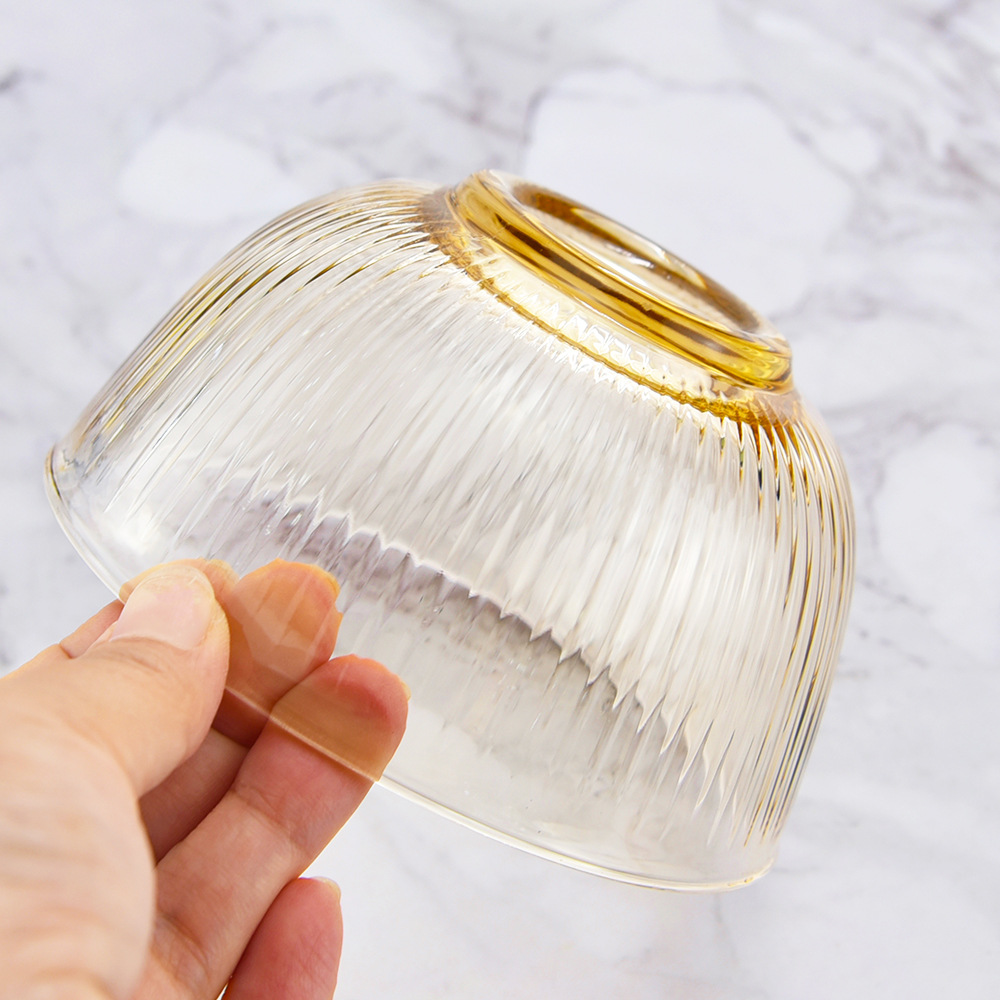 琥珀色低硼耐热玻璃餐具 现代简约家用面碗汤碗 加厚耐热沙拉碗