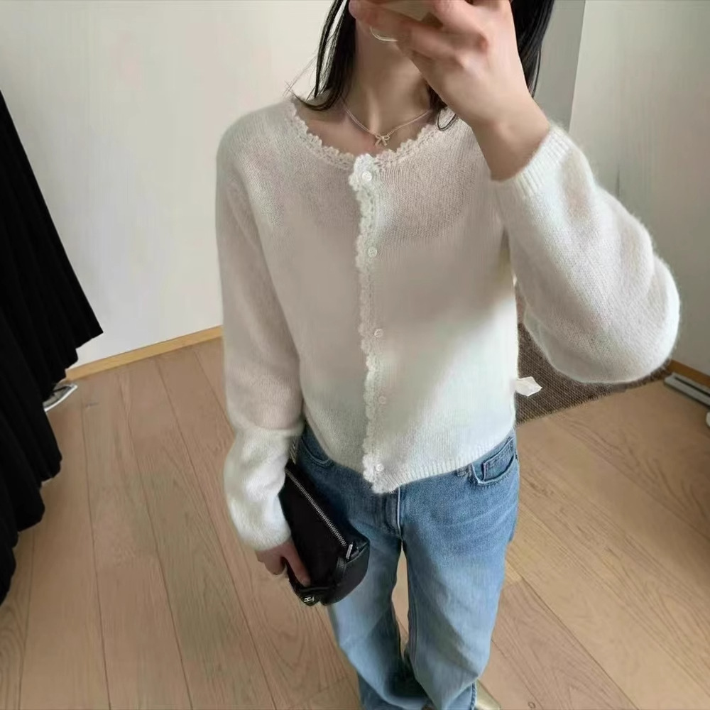 2025 primavera coreana dulce versátil adelgazamiento suave delgada cardigan de punto de hebilla de una sola fila suéter glutinoso suave abrigo mujer image 3