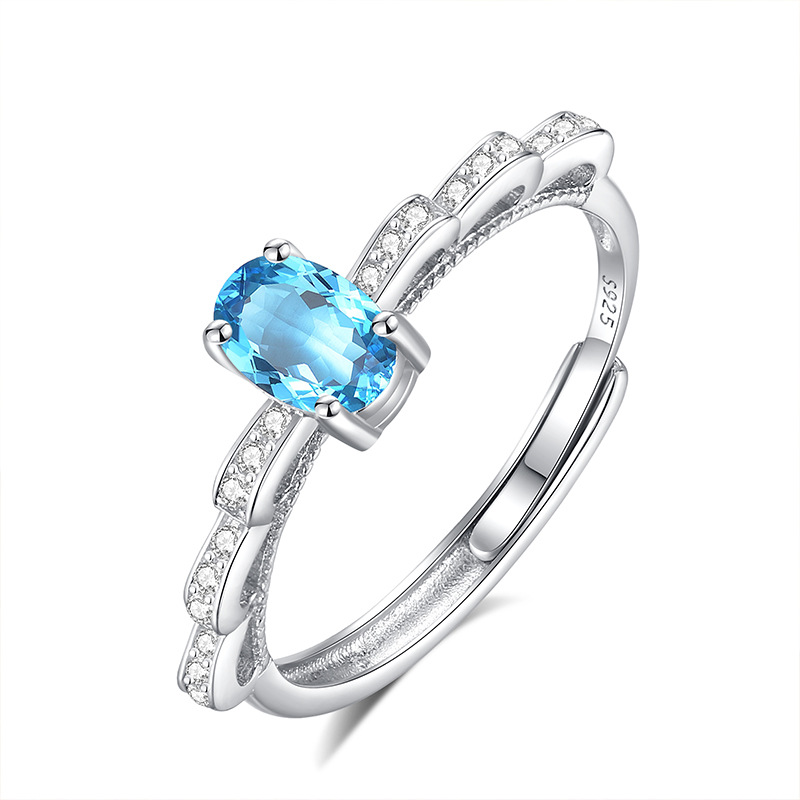 Anillo de plata de ley s925 de la serie del tesoro del color natural, anillo de color ajustable para mujer, pequeño libro rojo, especial transfronterizo