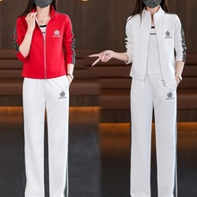 2023秋冬新款拉链外套时尚广场舞服装运动套装鬼步舞健身操晨练女