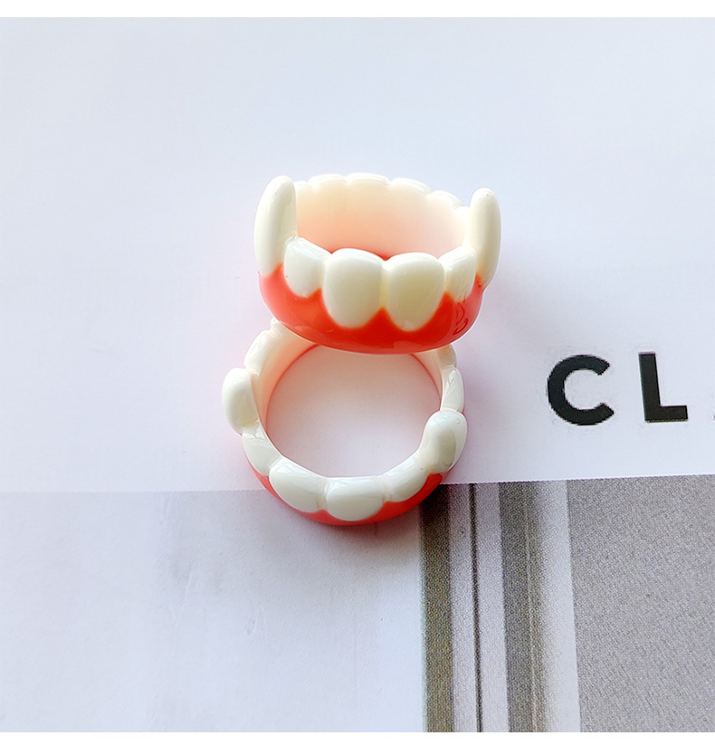 Rings Classification Casual C Shape Strawberry Plastic Resin Splicing Women's Rings