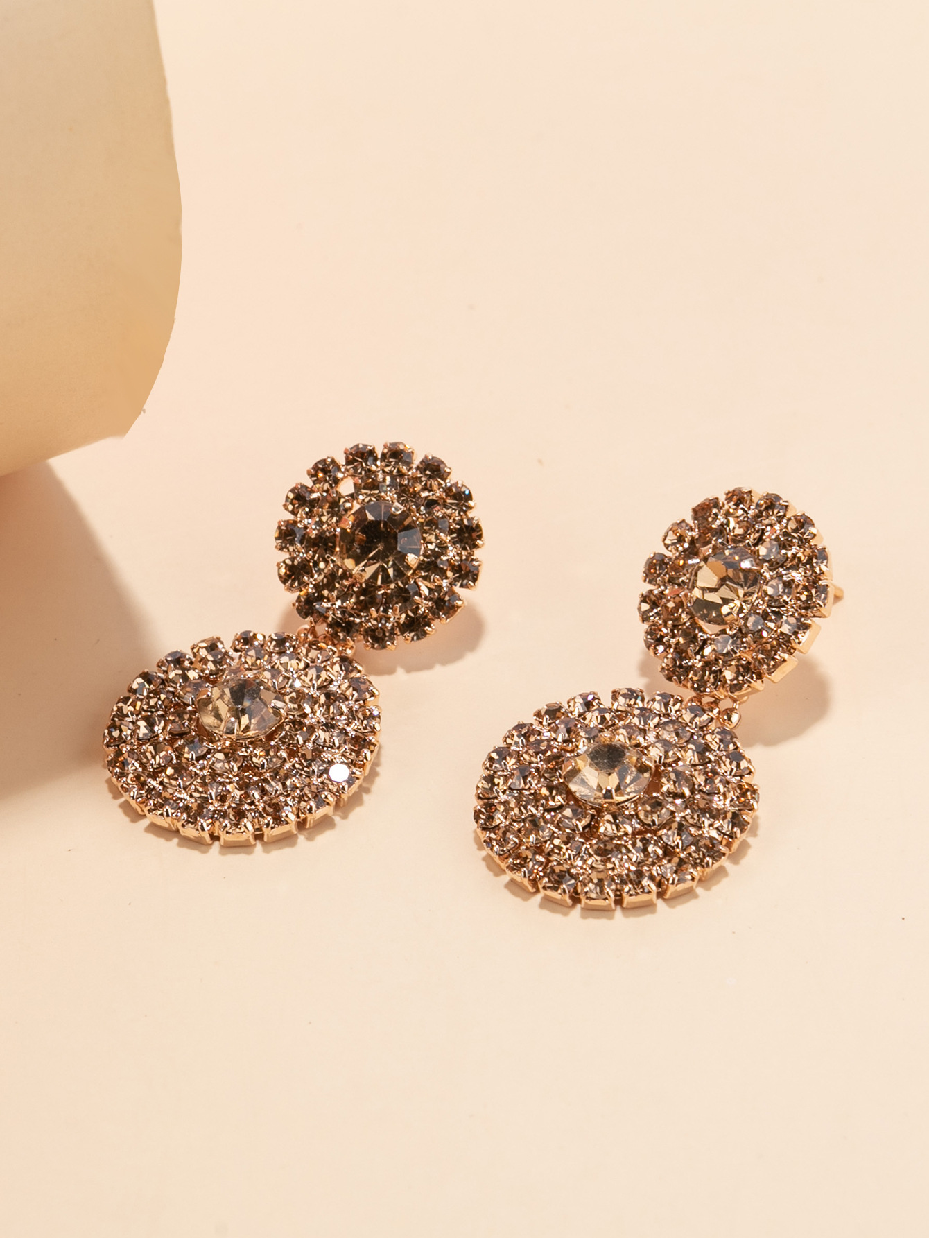 Lady Heart Shape Metal Rhinestones Earrings display picture 1