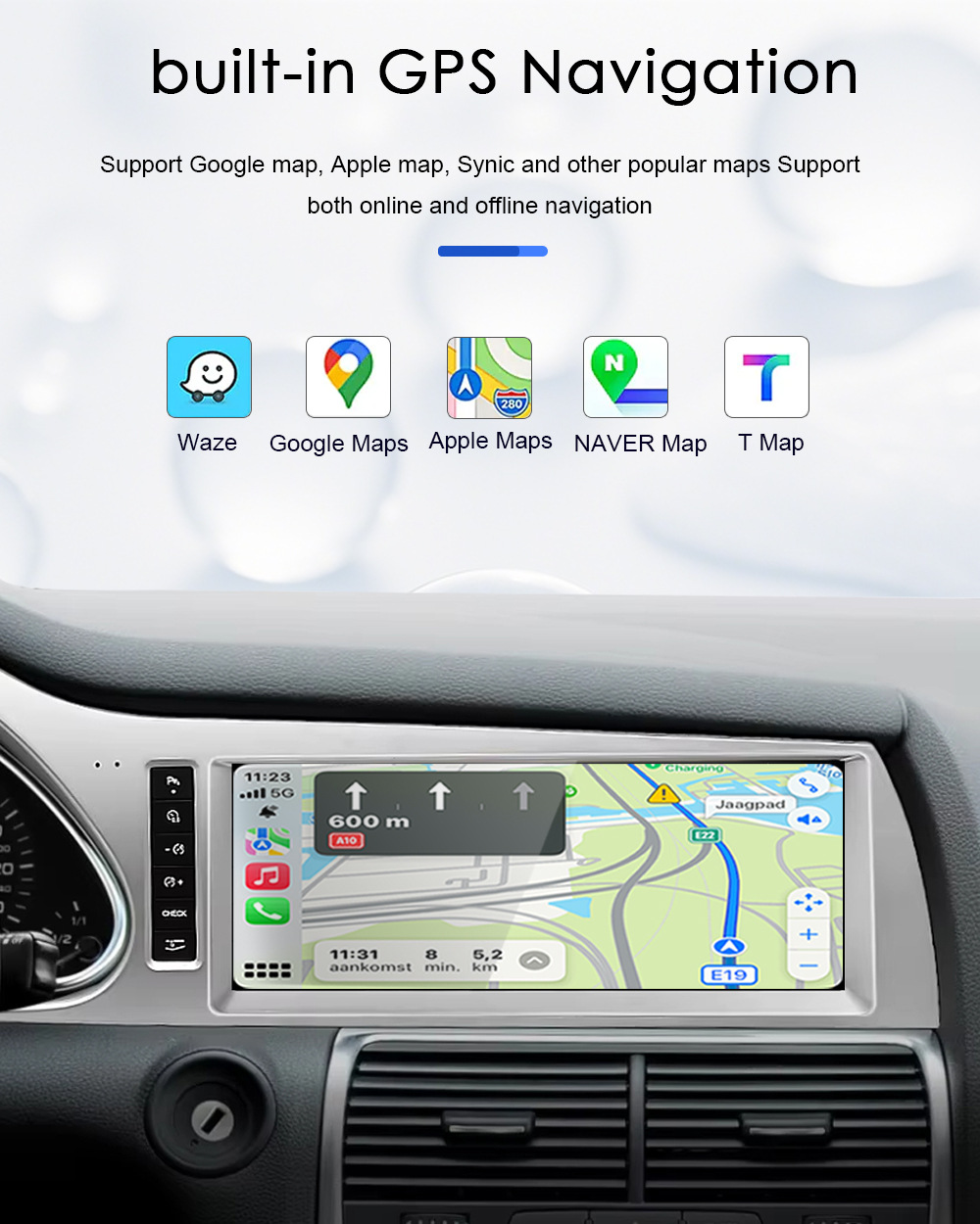 Cross-Border Suitable for Audi Q7 4L 2005-15 Wireless Carplay Large Screen Android Hd Car Navigator