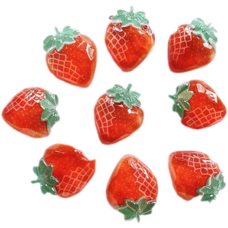 simulation crystal fruit watermelon apple grape cherry strawberry mushroom cream gel mobile phone case diy resin material