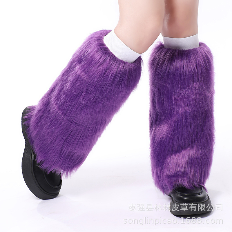 Otoño e Invierno exportación europea y americana original única imitación de piel de zorro cubierta de la pierna cubierta del zapato de la rodilla de las mujeres largo grueso caliente