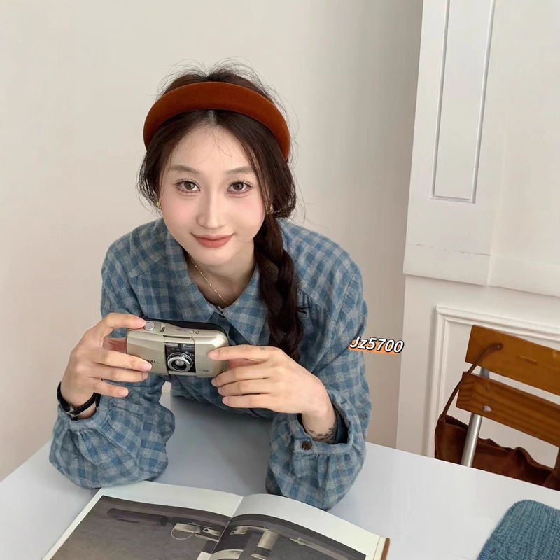 格子衬衫 2025秋季新款 清新甜美叠穿显瘦百搭衬衣女长袖上衣5700|undefined