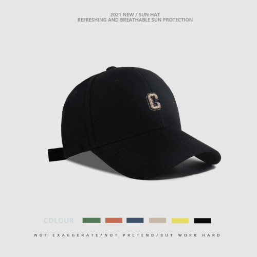 Hat Black Baseball Cap for Men High-end Hard Top Hat Korean Style Fashion Baseball Cap Personalized Peaked Hat for Women Autumn