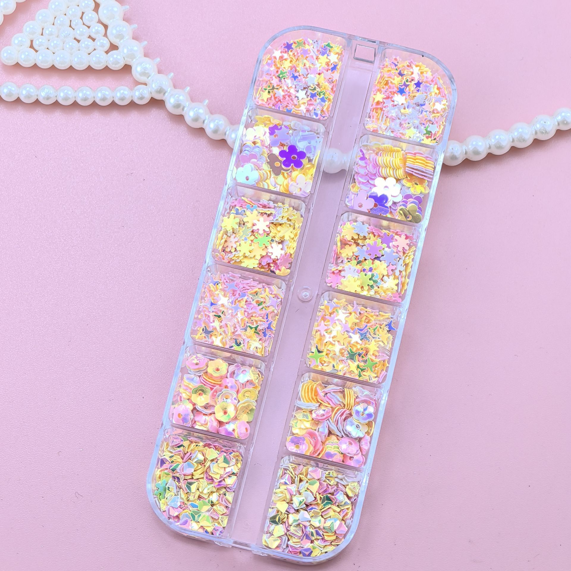 Sequin Material Casual Elegant Lady Star Flower Sequin Nail Decoration Accessories