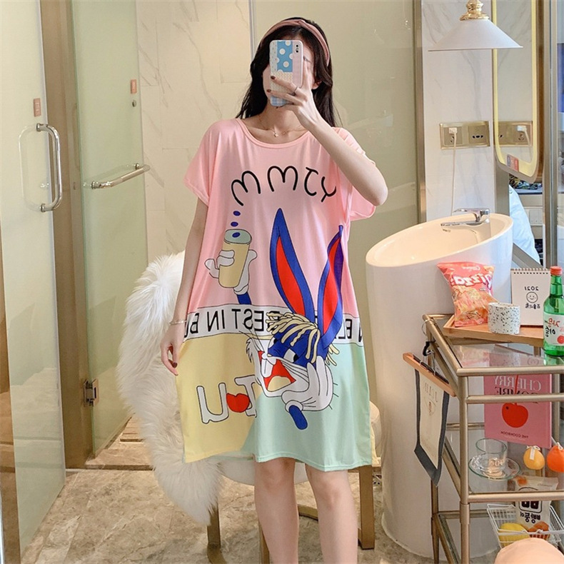 Camisón transfronterizo del sudeste asiático, superventas, pijamas finos, dulces y lindos de manga corta, ropa para el hogar de celebridades de Internet para mujer