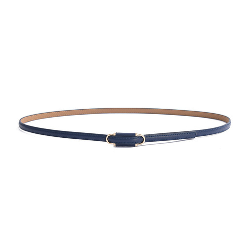 New Thin Belt Women's Dress Simple Gold Buckle Adjustable Thin Belt PU Belt Clothing Accessories Thin Style