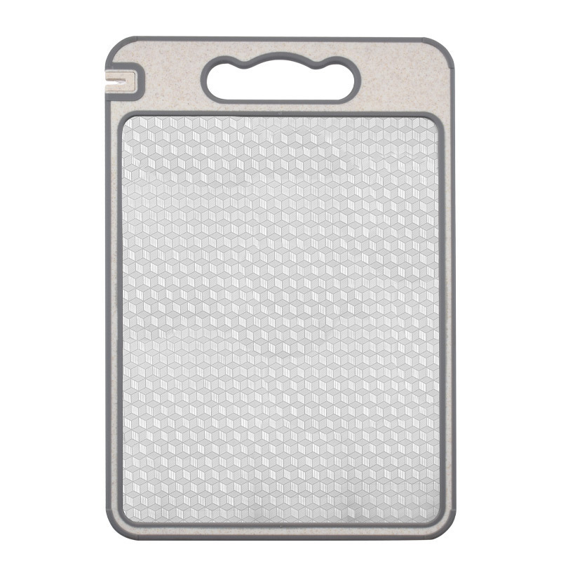 Fábrica de suministro directo de nuevo tipo de cocina doble uso de tablero de paja de trigo de grado alimenticio PP tablero de corte de acero inoxidable tablero de corte de verduras