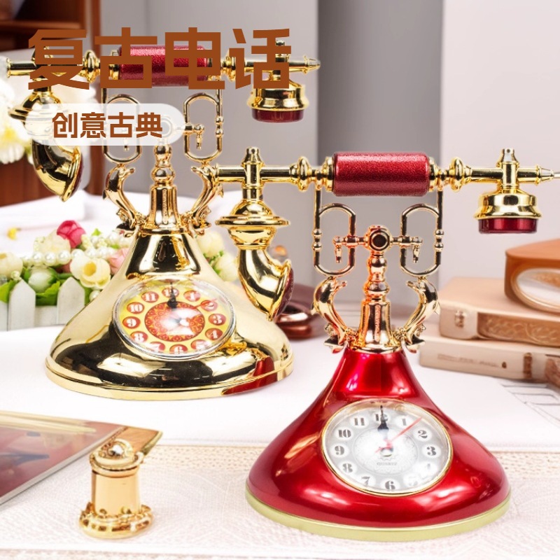 Transfronterizo Amazon pequeño reloj de alarma europeo retro MESA DE TELÉFONO despertador clásico galvanoplastia exportación pequeño reloj de alarma