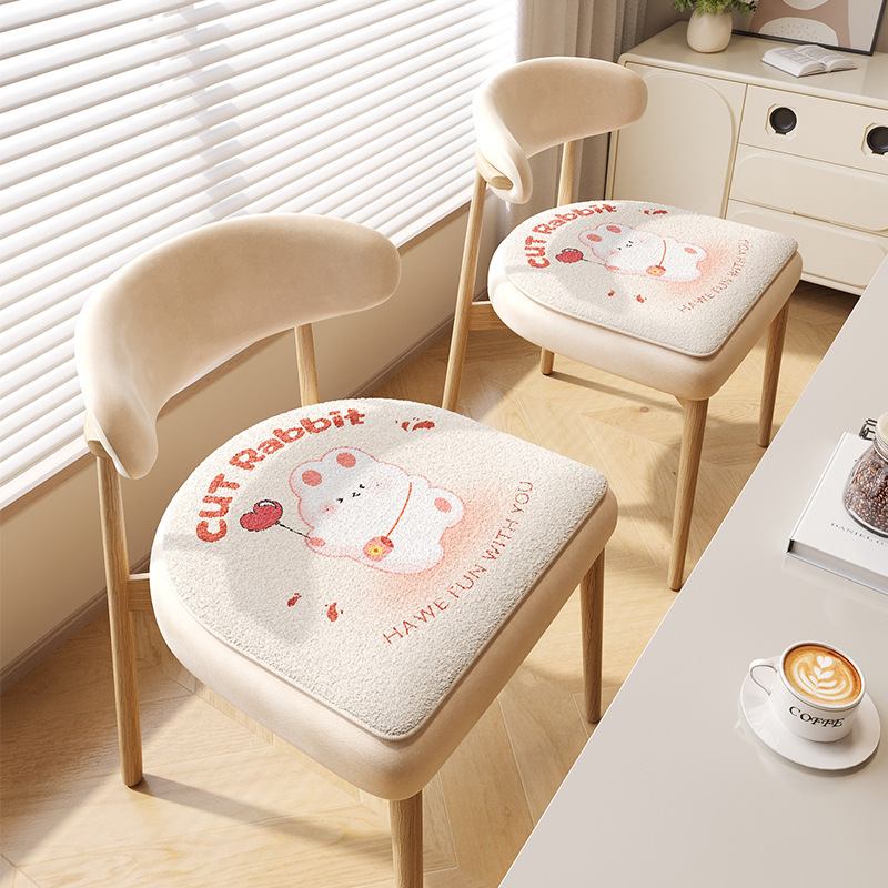 Cojín de silla engrosada en forma de herradura cojín de silla de felpa de oficina sofá cojín de silla de comedor cojín de taburete de otoño e invierno cojín de tope