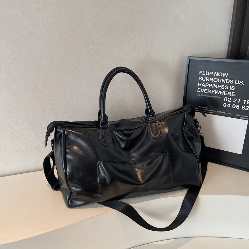 Vintage Leather Handheld Travel Bag, Large Capacity Outdoor Sports & Gym Bag, Crossbody Business Trip Luggage Bag For Men And Women - Thumbnail 8