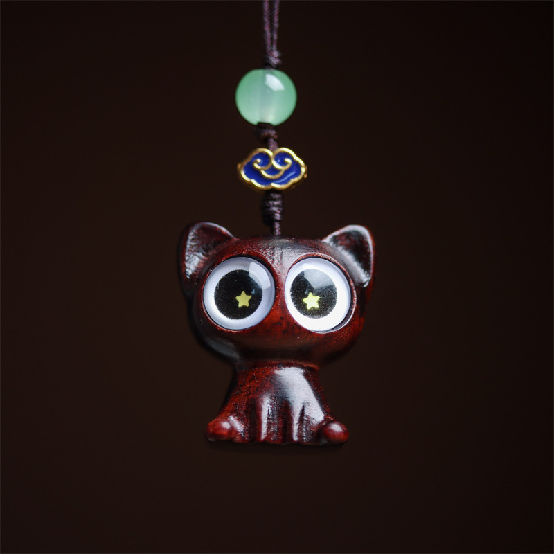 레드 백단향 에센스 고양이 펜던트