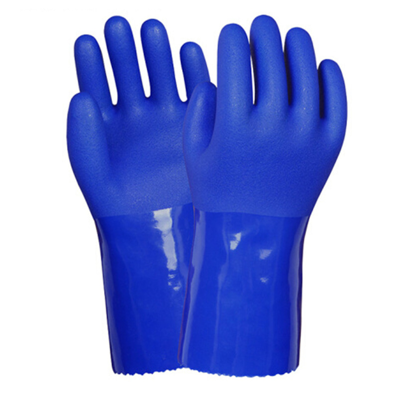 海太尔(HTR)10-224耐油耐酸碱PVC防化手套质内衬加绒胶皮防滑耐磨