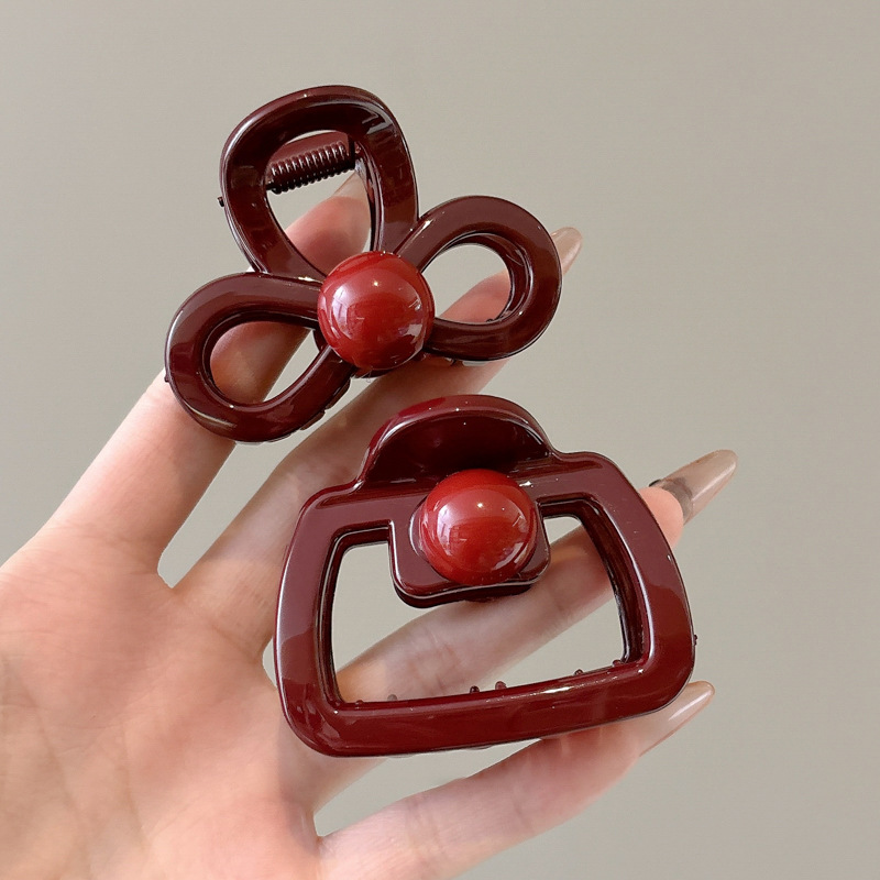 2024 nuevo anchor clip de pelo rojo clip de agarre de cabeza de mujer pequeño clip de tiburón clip de pelo toque