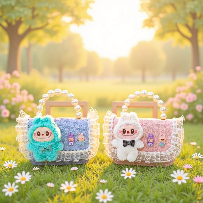 Muñecas de dibujos animados bolsos de mano de perlas bolsos de hombro bolsos de cadena bolsos de princesa bolsos pequeños bolsos de accesorios de dibujos animados para chicas