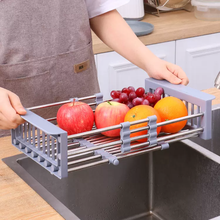 加厚水槽洗菜盆沥水篮创意置物架可伸缩沥水架菜盆沥水架沥碗架