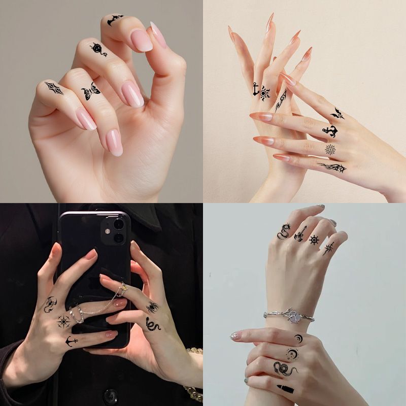 Adult Tattoo Stickers for Body and Hands Ins Waterproof Long-Lasting Non-Reflective Tattoos Realistic Size Pattern Stickers Hot Style