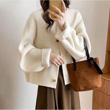 韩版小香风双面羊毛大衣女甜酷小个子百搭显瘦毛呢大衣短款女