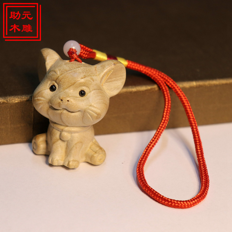 桃木の木の彫刻の十二生肖のフルセットのネズミの牛の虎のウサギの竜の蛇の馬の羊のサルのニワトリの犬の豚の車の置物の文は卸売りを遊びます。|undefined