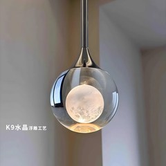 小红薯同款卧室床头玄关水晶小吊灯简约现代餐厅吧台轻奢别墅吊灯