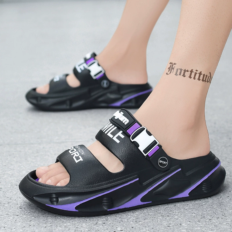 Сандалии мужские, летняя верхняя одежда, нескользящие сандалии на толстой подошве, увеличивающие рост, спортивные пляжные тапочки для вождения на открытом воздухе