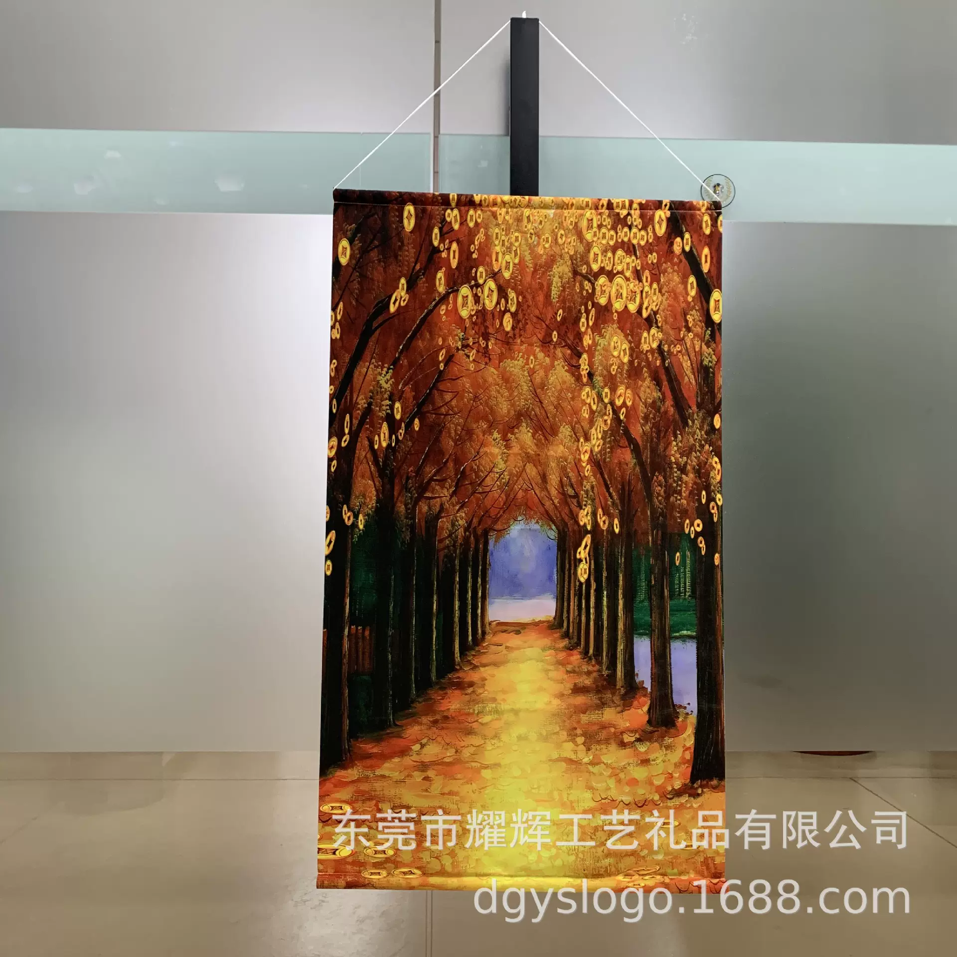 定制家居装饰挂画室内室外挂旗客厅卧室布置简约挂画自然风光卷轴