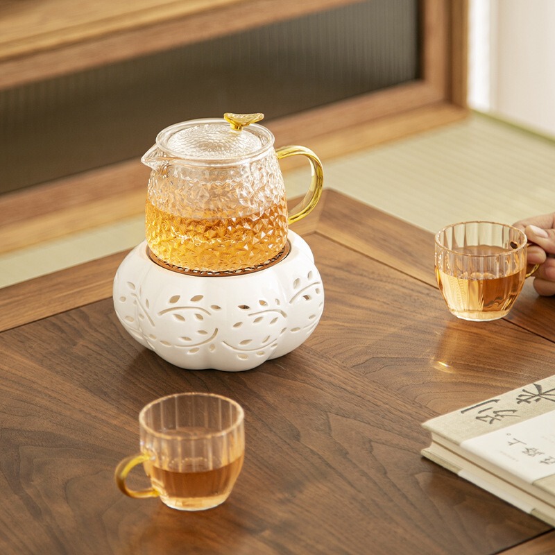 Ceramic Tea Cooking Stove Candle Heating Base Encircling Stove Tea Cooking Warm Tea Stove Warm Tea Stove Insulation Flower Tea Pot Baking Warm Hot Tea