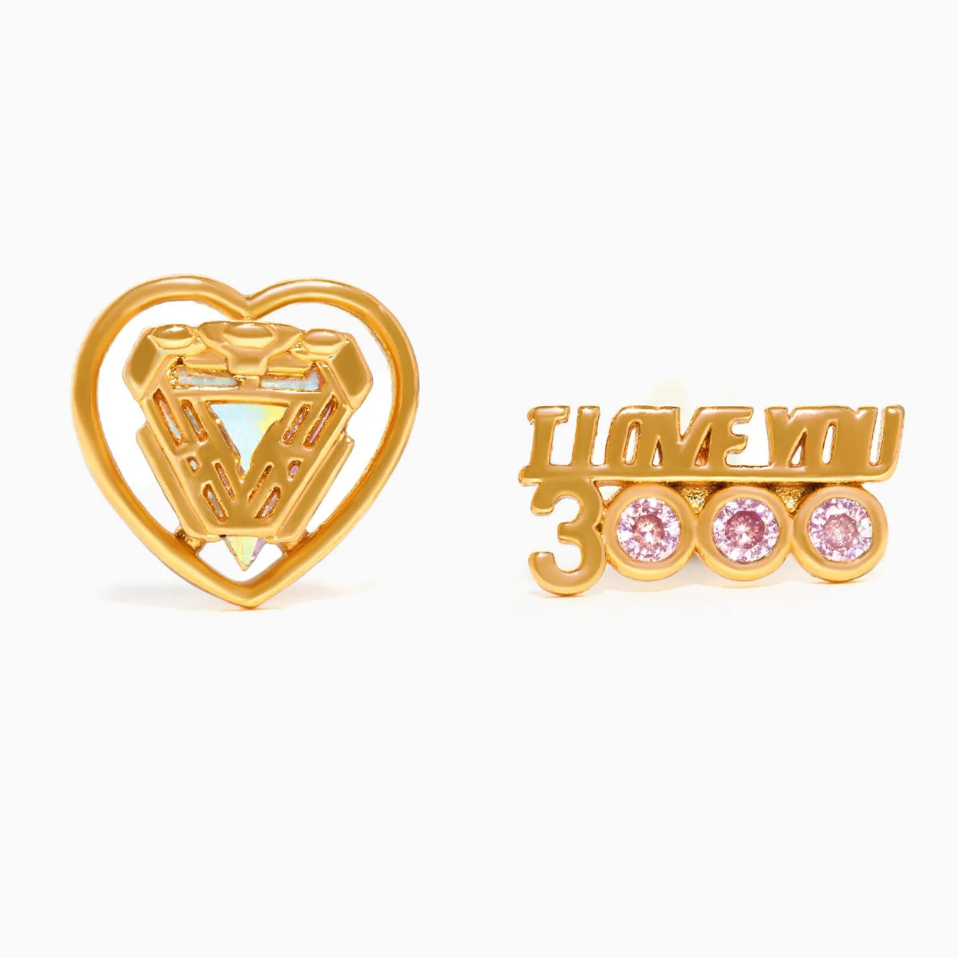 23g Weight 925 Sterling Silver Ear Needle Material Ear Studs Classification 1 Pair Quantity 1 Pair Copper Letter Heart Shape Ear Studs