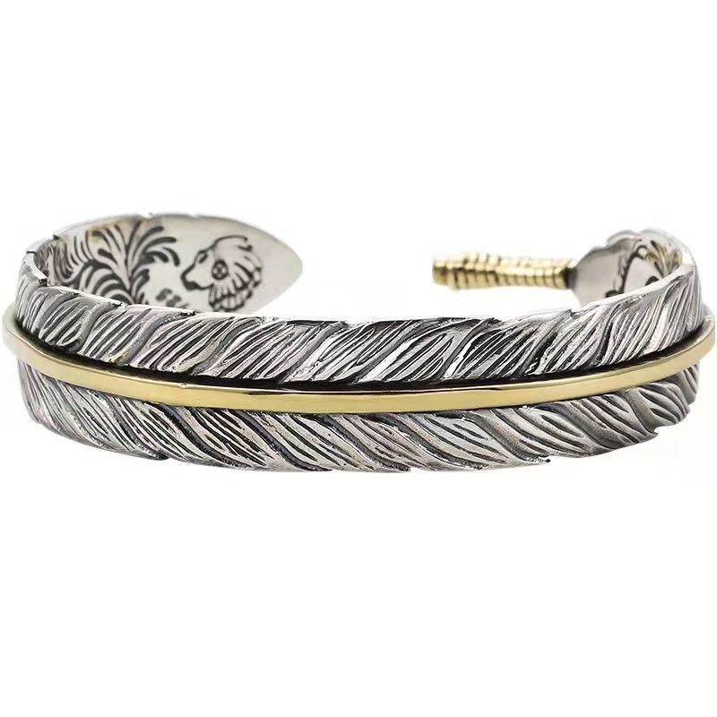 Ethnic Style Feather Copper Bangle 1 Piece