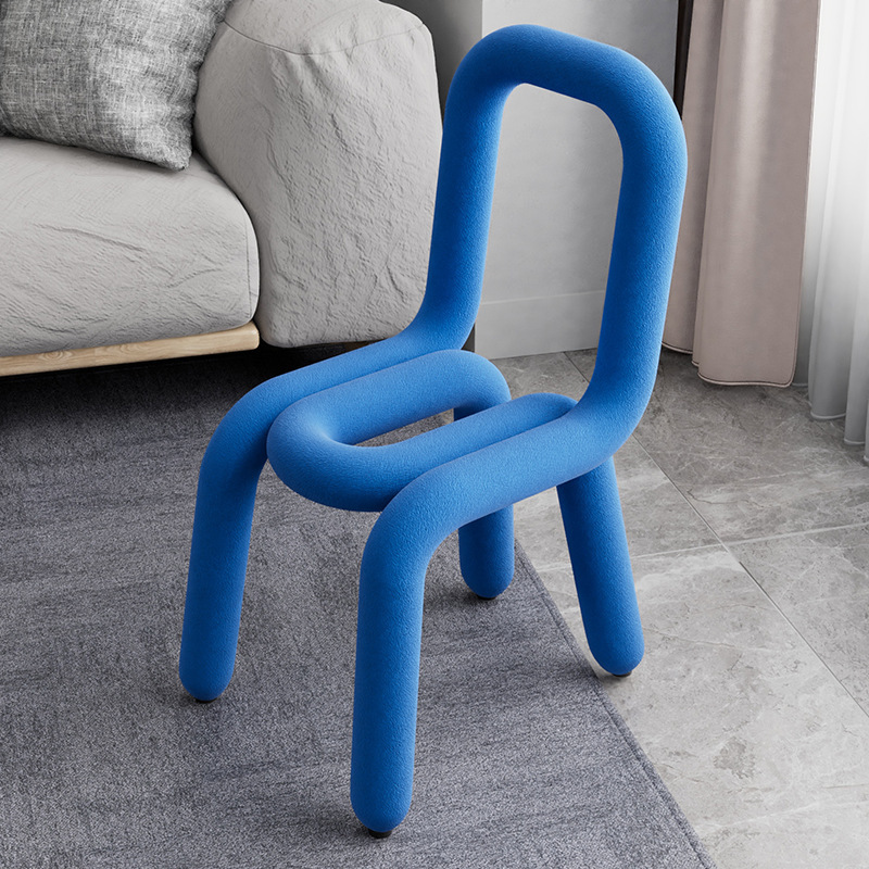 Modern light luxury single color chair after a foreign-shaped chair, simple stool, INS, Nordic food chair, creative modern design chair