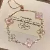 Golden fuchsia bracelet, pink gold
