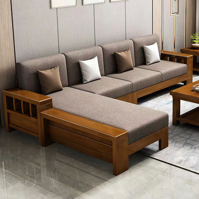Solid Wood Sofa Chinese Style Living Room Furniture Large and Small Apartment Wood Garment Storage High Box Winter and Summer Dual-Use Sofa Combination