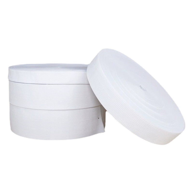 Высокоэластичная черно-белая резинка для вязания крючком, резинка для брюк с плоским узором, эластичная лента на талии