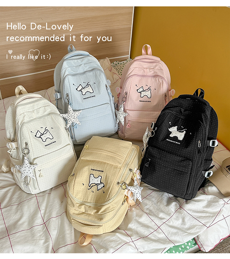 Herbst-Neukollektion Cartoon niedliche hochwertige Nylon großvolumige Rucksack für Schüler der Mittel- und Oberstufe Damen Pendler Doppelschulter-Rucksack