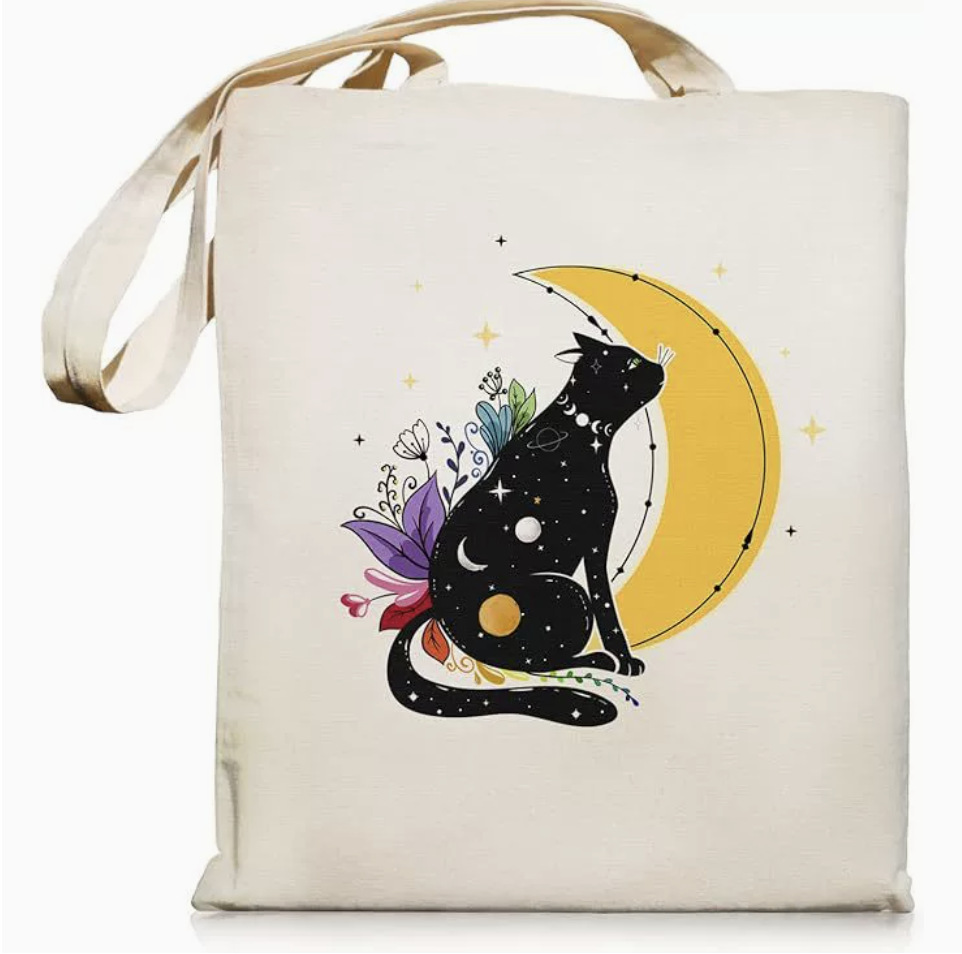 Amazon Cross-border spot bolsa de lona animal y vegetal patrón de gato bolsa de mano bolsa de cosméticos bolsa de viaje de lona
