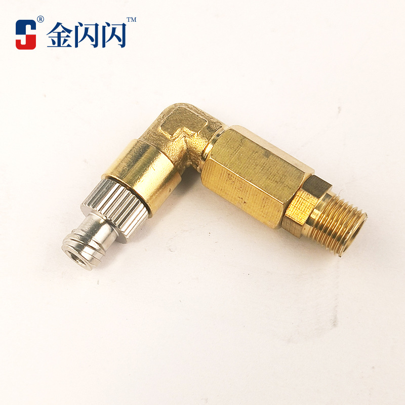 90度点胶阀连接针筒 L型进料接头 鲁尔胶水分装头点胶配件1分牙