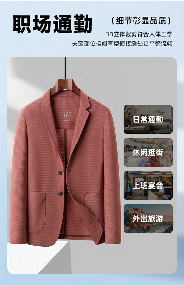 Áo vest nam dáng ôm co giãn một lớp, không cần ủi, phong cách Hàn Quốc — Màu hồng, Màu xám, Màu đen, Xanh ngọc chi tiết 7