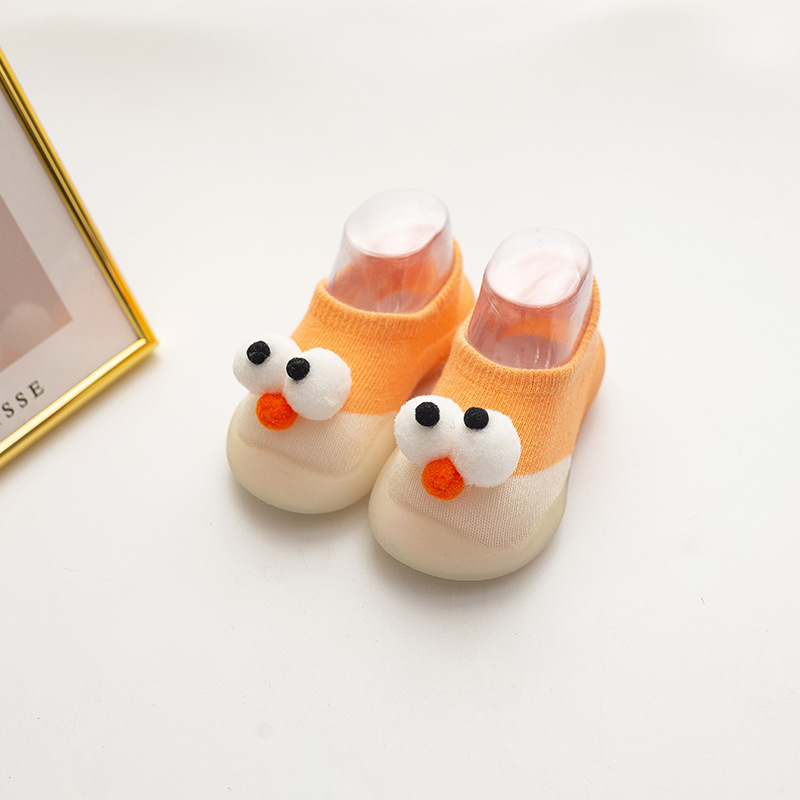 Zapatos de dibujos animados para niños pequeños de ojos grandes, calcetines para niños, zapatos para niños, zapatos para niños de suela suave antideslizantes de tubo bajo de primavera y verano