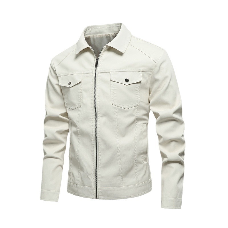 Chaqueta de cuero de hombre 2024 nueva primavera, otoño, invierno, moda coreana delgada, chaqueta de cuero de locomotiva de lana, chaqueta de chaqueta de hombre