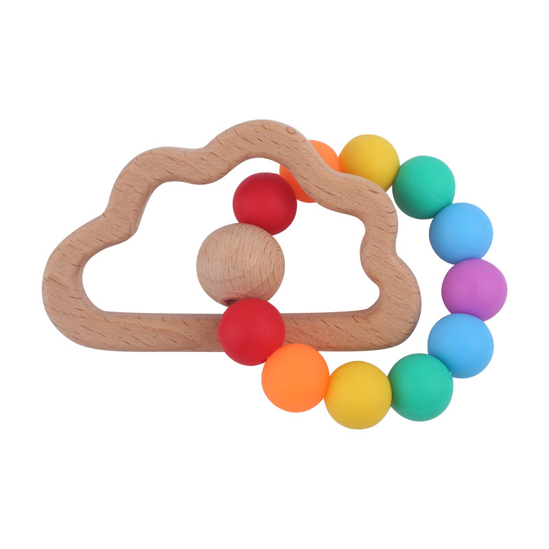 Nuevo bebé de dibujos animados nube de haya macaron mordedor relajante bebé contraste color silicona mordedura juguete